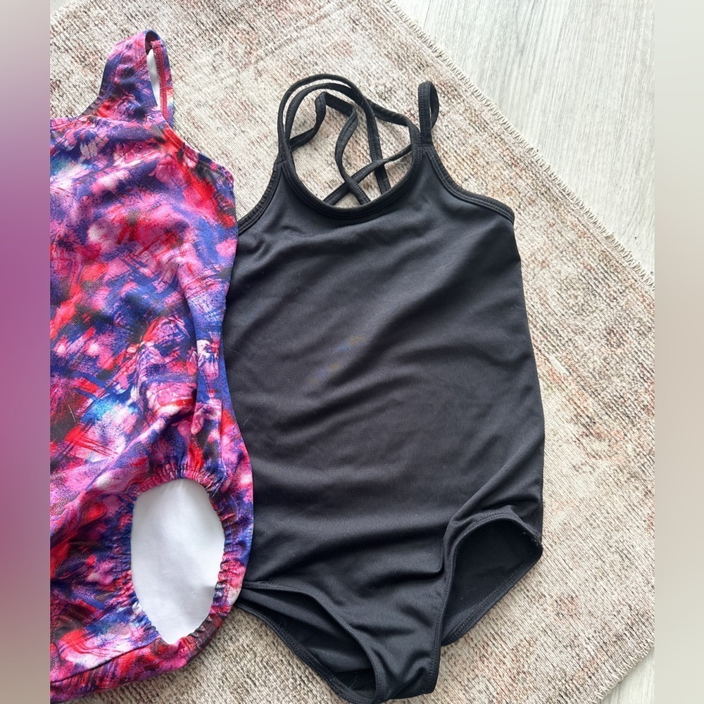 Girls Gymnastics/Dance Wear 2 Bodysuits - Size 5-6 See Measurements - Picture 3 of 10